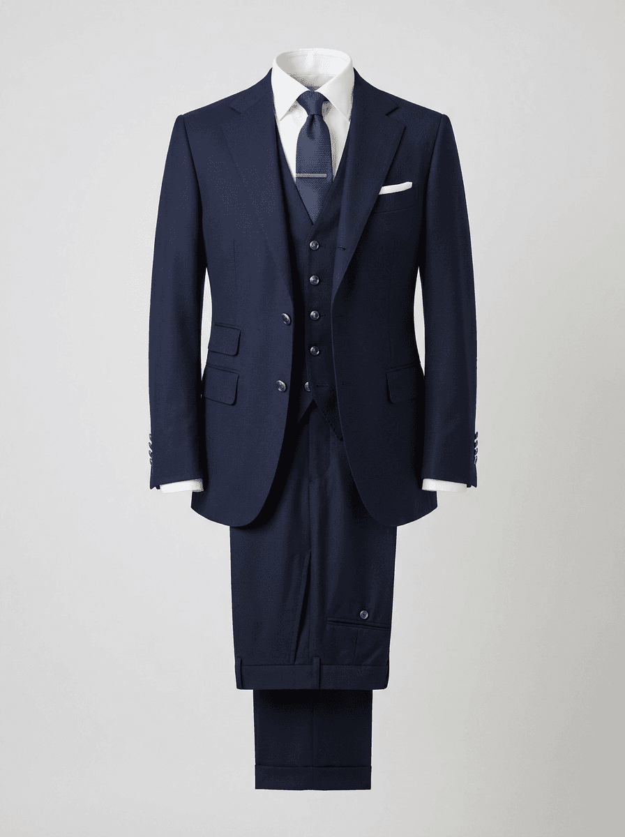 Navy peak-lapel suit