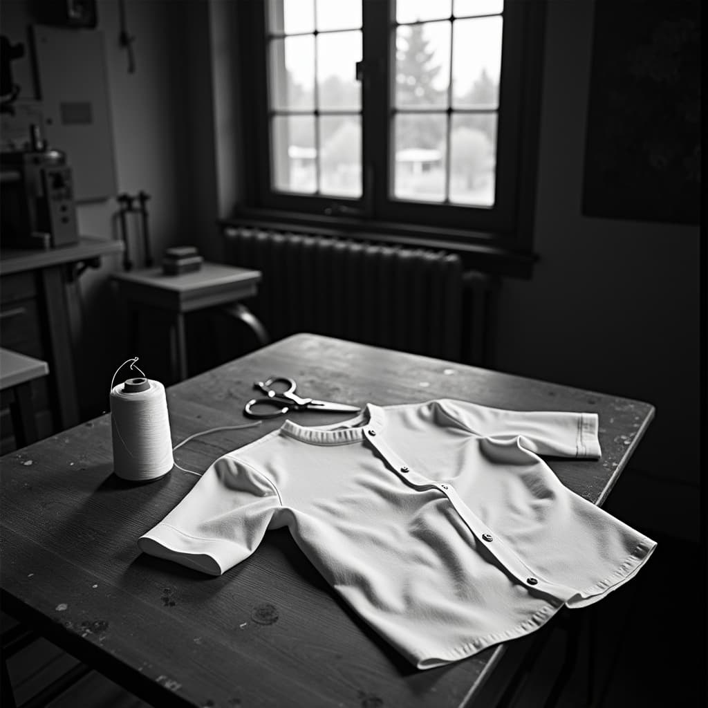 Thread, scissors and collar — tools of the atelier