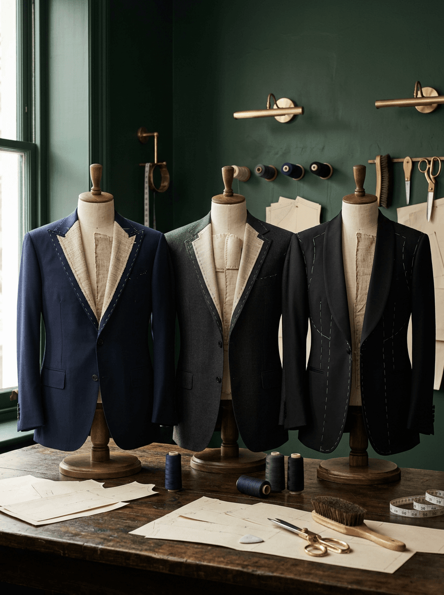 Three jackets on forms