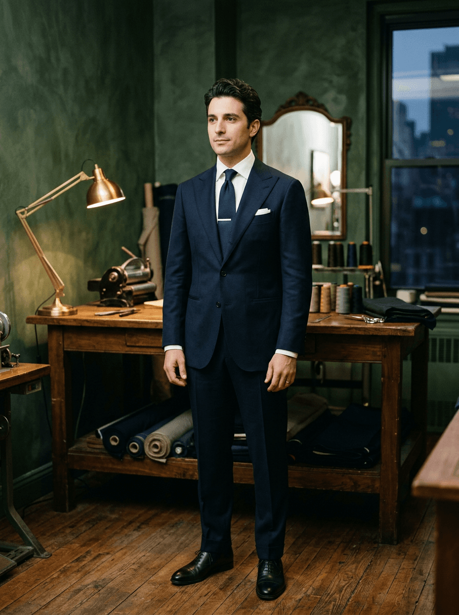 Groom in a tailored wedding suit